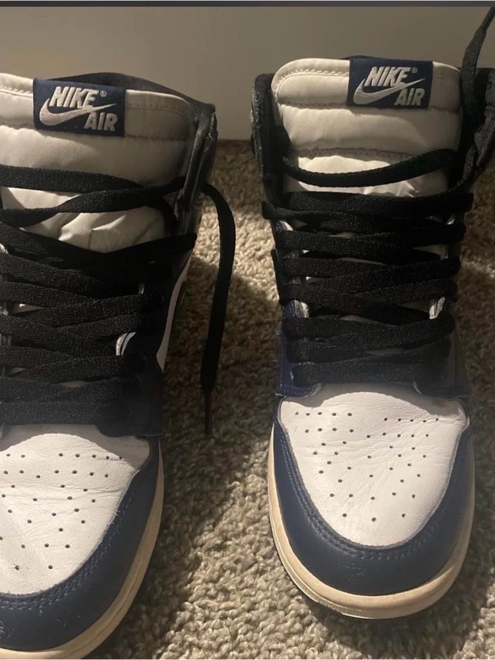 Nike air Jordan 1s Sneakers in White and Navy